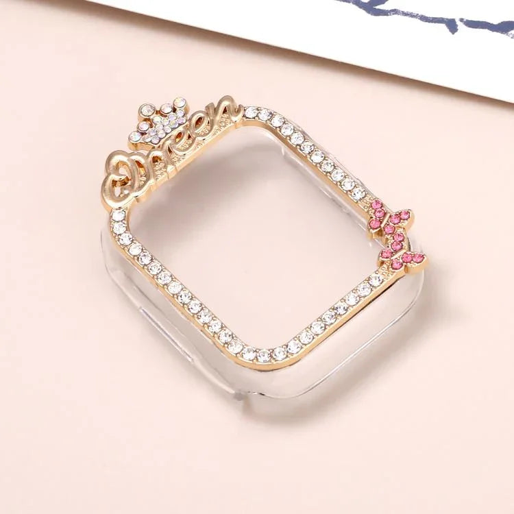 皇冠風格單鑽空心 PC 錶殼，適用於 Apple Watch Series 6 / 5 / 4 & SE 44mm，適用於 Apple Watch Series 6 / 5 / 4 & SE 40mm，適用於 Apple Watch Series 10 / 11 46mm，適用於 Apple Watch Series 10 / 11 42mm，適用於 Apple Watch Series 9 / 8 / 7 45mm