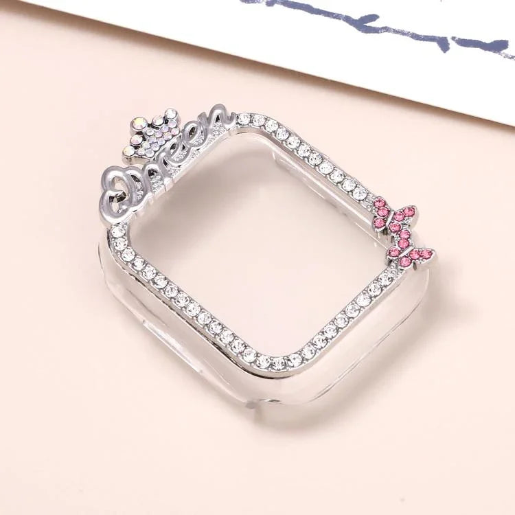 皇冠風格單鑽空心 PC 錶殼，適用於 Apple Watch Series 6 / 5 / 4 & SE 44mm，適用於 Apple Watch Series 6 / 5 / 4 & SE 40mm，適用於 Apple Watch Series 10 / 11 46mm，適用於 Apple Watch Series 10 / 11 42mm，適用於 Apple Watch Series 9 / 8 / 7 45mm