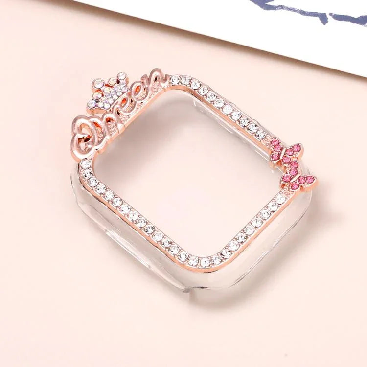 皇冠風格單鑽空心 PC 錶殼，適用於 Apple Watch Series 6 / 5 / 4 & SE 44mm，適用於 Apple Watch Series 6 / 5 / 4 & SE 40mm，適用於 Apple Watch Series 10 / 11 46mm，適用於 Apple Watch Series 10 / 11 42mm，適用於 Apple Watch Series 9 / 8 / 7 45mm