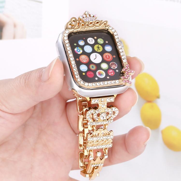 皇冠風格單鑽空心 PC 錶殼，適用於 Apple Watch Series 6 / 5 / 4 & SE 44mm，適用於 Apple Watch Series 6 / 5 / 4 & SE 40mm，適用於 Apple Watch Series 10 / 11 46mm，適用於 Apple Watch Series 10 / 11 42mm，適用於 Apple Watch Series 9 / 8 / 7 45mm