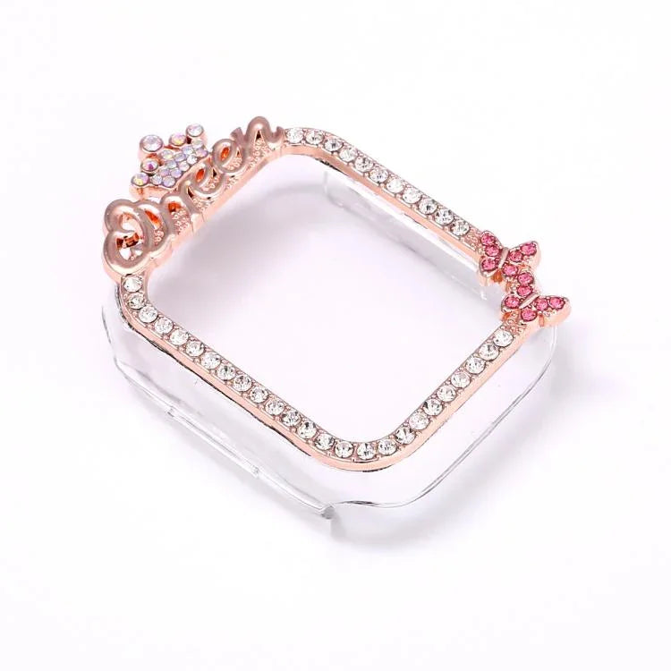 皇冠風格單鑽空心 PC 錶殼，適用於 Apple Watch Series 6 / 5 / 4 & SE 44mm，適用於 Apple Watch Series 6 / 5 / 4 & SE 40mm，適用於 Apple Watch Series 10 / 11 46mm，適用於 Apple Watch Series 10 / 11 42mm，適用於 Apple Watch Series 9 / 8 / 7 45mm