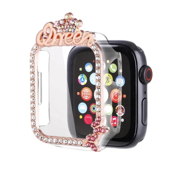 皇冠風格單鑽空心 PC 錶殼，適用於 Apple Watch Series 6 / 5 / 4 & SE 44mm，適用於 Apple Watch Series 6 / 5 / 4 & SE 40mm，適用於 Apple Watch Series 10 / 11 46mm，適用於 Apple Watch Series 10 / 11 42mm，適用於 Apple Watch Series 9 / 8 / 7 45mm