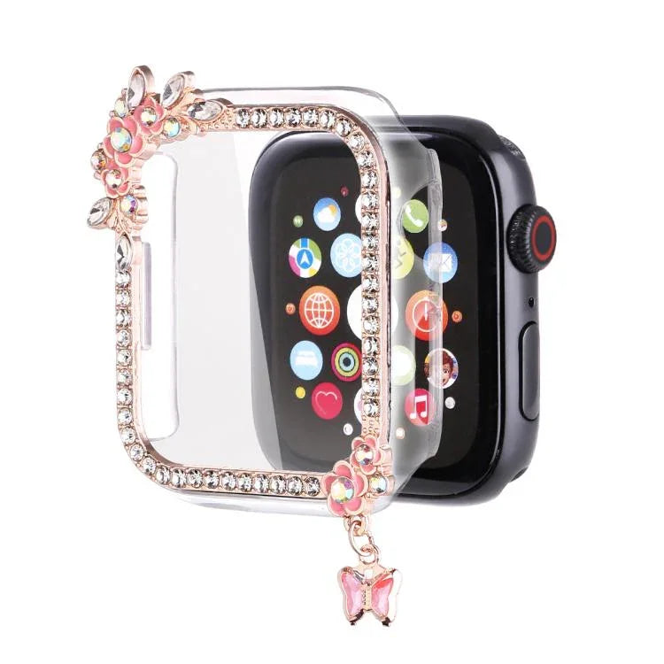 Tassel Flower Single Diamond Hollow PC Watch Shell, For Apple Watch Series 6 / 5 / 4 & SE 44mm, For Apple Watch Series 6 / 5 / 4 & SE 40mm, For Apple Watch Series 10 / 11 46mm, For Apple Watch Series 10 / 11 42mm, For Apple Watch Series 9 / 8 / 7 44mm ...