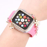 流蘇蝴蝶單鑽空心 PC 錶殼，適用於 Apple Watch Series 6 / 5 / 4 & SE 44mm，適用於 Apple Watch Series 6 / 5 / 4 & SE 40mm，適用於 Apple Watch Series 9 / 8 / 7 45mm，適用於 Apple Watch Series 9 / 8 / 7 41mm