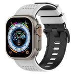 格紋設計透氣矽膠錶帶，適用於 Apple Watch 46mm / 49mm / 45mm / 44mm