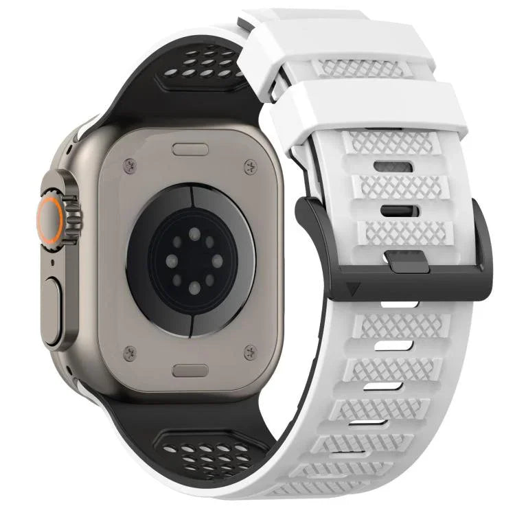 格紋設計透氣矽膠錶帶，適用於 Apple Watch 46mm / 49mm / 45mm / 44mm