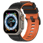 格紋設計透氣矽膠錶帶，適用於 Apple Watch 46mm / 49mm / 45mm / 44mm