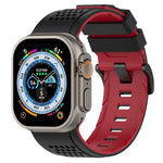 格紋設計透氣矽膠錶帶，適用於 Apple Watch 46mm / 49mm / 45mm / 44mm