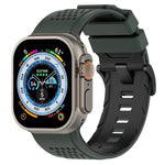格紋設計透氣矽膠錶帶，適用於 Apple Watch 46mm / 49mm / 45mm / 44mm