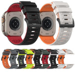 格紋設計透氣矽膠錶帶，適用於 Apple Watch 46mm / 49mm / 45mm / 44mm