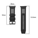 格紋設計透氣矽膠錶帶，適用於 Apple Watch 46mm / 49mm / 45mm / 44mm