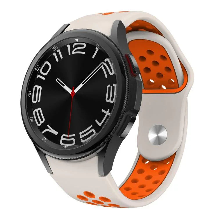 雙色反扣矽膠錶帶，適用於 Samsung Galaxy Watch FE / 7 / 6 / 5 / 4