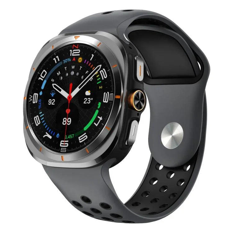 雙色圓孔反扣矽膠錶帶，適用於 Samsung Galaxy Watch Ultra 47mm / Ultra 2025