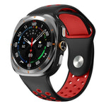 Two Color Round Holes Reverse Buckle Silicone Watch Band, For Samsung Galaxy Watch Ultra 47mm / Ultra 2025