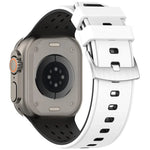 垂直孔洞雙色透氣矽膠錶帶，適用於 Apple Watch 46mm / 49mm / 45mm / 44mm