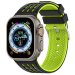 垂直孔洞雙色透氣矽膠錶帶，適用於 Apple Watch 46mm / 49mm / 45mm / 44mm