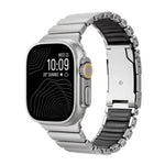 龜扣雙色鈦金屬矽膠錶帶，適用於 Apple Watch 46mm / 49mm / 45mm / 44mm