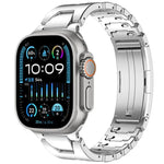 H型快速釋放蝴蝶扣不鏽鋼錶帶，適用於 Apple Watch 44mm / 45mm / 46mm / 49mm，適用於 Apple Watch 42mm / 41mm / 40mm / 38mm