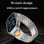 H型快速釋放蝴蝶扣不鏽鋼錶帶，適用於 Apple Watch 44mm / 45mm / 46mm / 49mm，適用於 Apple Watch 42mm / 41mm / 40mm / 38mm