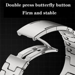 H型快速釋放蝴蝶扣不鏽鋼錶帶，適用於 Apple Watch 44mm / 45mm / 46mm / 49mm，適用於 Apple Watch 42mm / 41mm / 40mm / 38mm