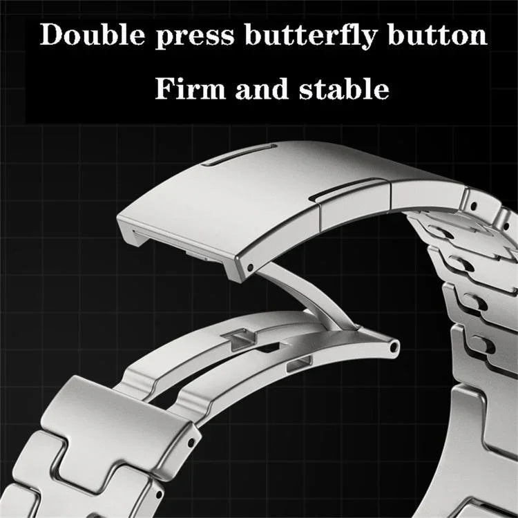 H型快速釋放蝴蝶扣不鏽鋼錶帶，適用於 Apple Watch 44mm / 45mm / 46mm / 49mm，適用於 Apple Watch 42mm / 41mm / 40mm / 38mm