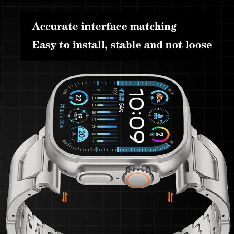 H型快速釋放蝴蝶扣不鏽鋼錶帶，適用於 Apple Watch 44mm / 45mm / 46mm / 49mm，適用於 Apple Watch 42mm / 41mm / 40mm / 38mm