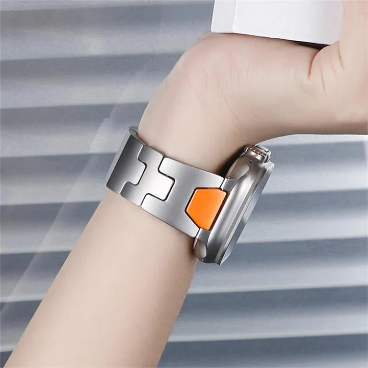 H型快速釋放蝴蝶扣不鏽鋼錶帶，適用於 Apple Watch 44mm / 45mm / 46mm / 49mm，適用於 Apple Watch 42mm / 41mm / 40mm / 38mm