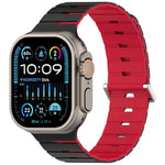 Melodica-Style Magnetic Dual-Color Silicone Watch Band, For Apple Watch 46mm / 49mm / 45mm / 44mm, For Apple Watch 42mm / 41mm / 40mm / 38mm