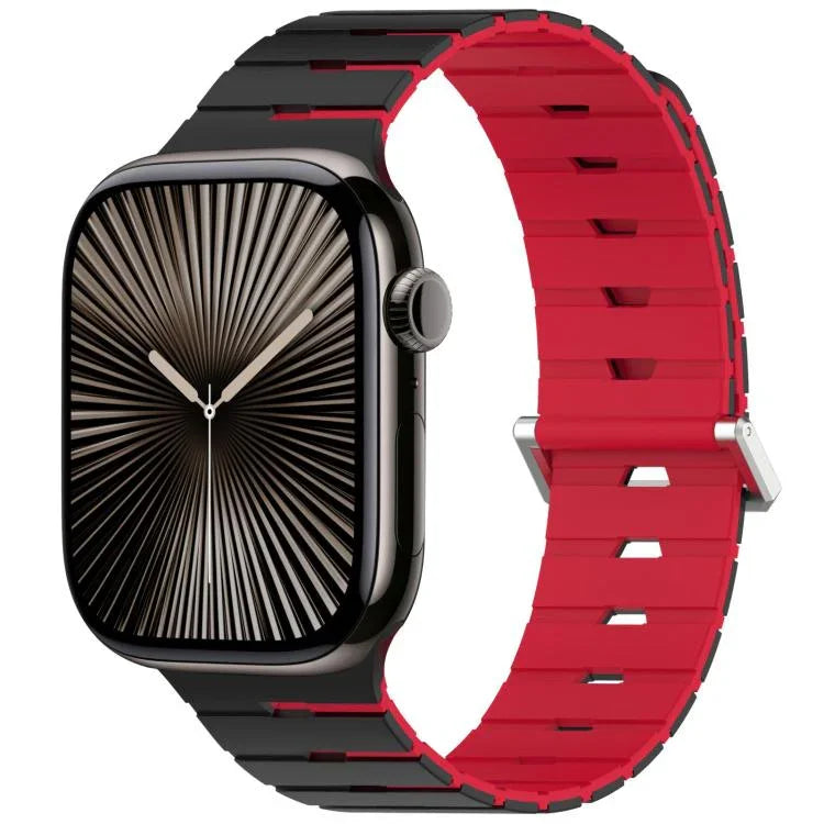 Melodica-Style Magnetic Dual-Color Silicone Watch Band, For Apple Watch 46mm / 49mm / 45mm / 44mm, For Apple Watch 42mm / 41mm / 40mm / 38mm