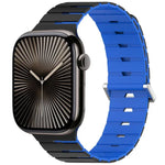 Melodica-Style Magnetic Dual-Color Silicone Watch Band, For Apple Watch 46mm / 49mm / 45mm / 44mm, For Apple Watch 42mm / 41mm / 40mm / 38mm