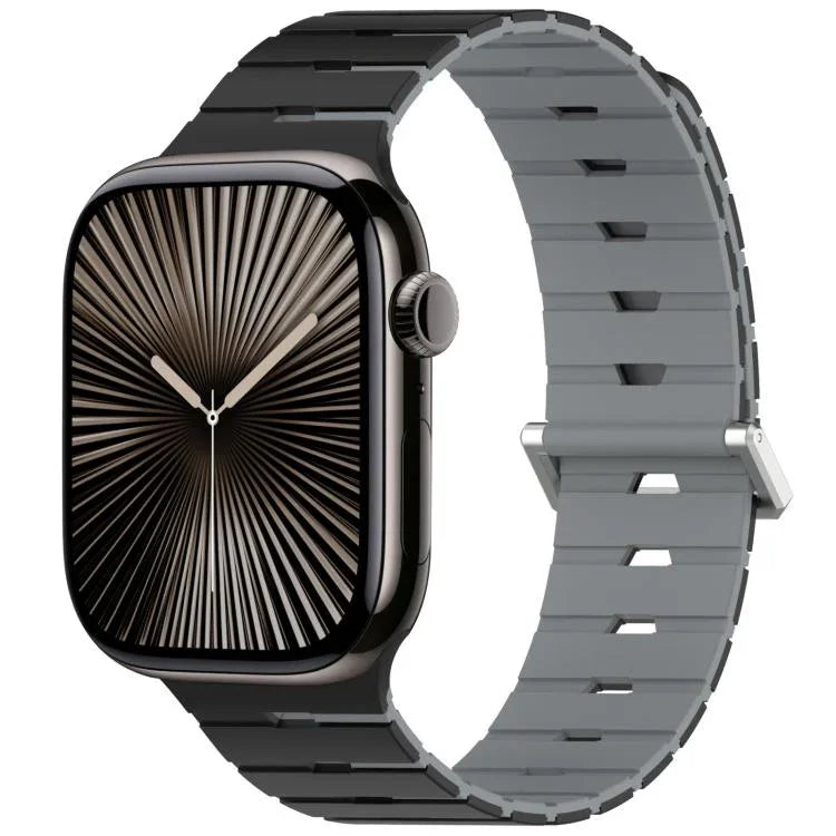 Melodica-Style Magnetic Dual-Color Silicone Watch Band, For Apple Watch 46mm / 49mm / 45mm / 44mm, For Apple Watch 42mm / 41mm / 40mm / 38mm