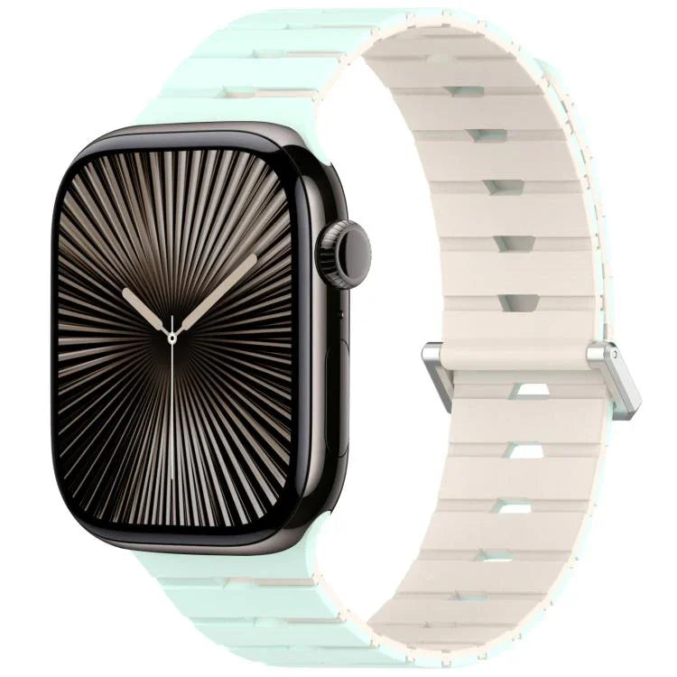 Melodica-Style Magnetic Dual-Color Silicone Watch Band, For Apple Watch 46mm / 49mm / 45mm / 44mm, For Apple Watch 42mm / 41mm / 40mm / 38mm