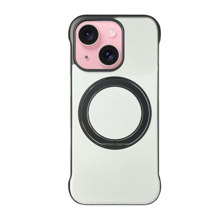無框皮革紋PC MagSafe手機殼，適用於iPhone 16 Plus、iPhone 16、iPhone 15 Pro Max、iPhone 15 Pro、iPhone 15 Plus、iPhone 15