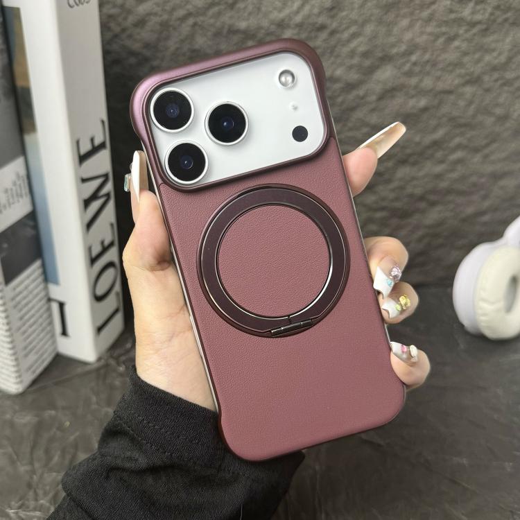 無框皮革紋PC MagSafe手機殼，適用於iPhone 17 Pro Max、iPhone 17 Pro、iPhone 17、iPhone Air、iPhone 16 Pro Max、iPhone 16 Pro