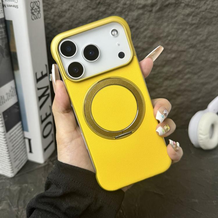 無框皮革紋PC MagSafe手機殼，適用於iPhone 17 Pro Max、iPhone 17 Pro、iPhone 17、iPhone Air、iPhone 16 Pro Max、iPhone 16 Pro