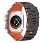 馬紋壓花單針磁吸矽膠錶帶，適用於 Apple Watch 46mm / 49mm / 45mm / 44mm