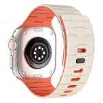 馬紋壓花單針磁吸矽膠錶帶，適用於 Apple Watch 46mm / 49mm / 45mm / 44mm