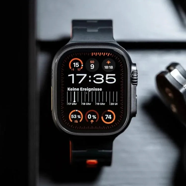 馬紋壓花單針磁吸矽膠錶帶，適用於 Apple Watch 46mm / 49mm / 45mm / 44mm