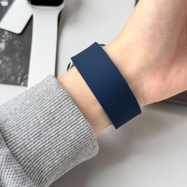 雙色荔枝紋磁性矽膠錶帶，適用於 Apple Watch 46mm / 49mm / 45mm / 44mm，適用於 Apple Watch 42mm / 41mm / 40mm / 38mm