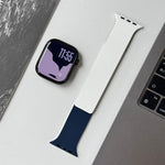 雙色荔枝紋磁性矽膠錶帶，適用於 Apple Watch 46mm / 49mm / 45mm / 44mm，適用於 Apple Watch 42mm / 41mm / 40mm / 38mm