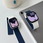雙色荔枝紋磁性矽膠錶帶，適用於 Apple Watch 46mm / 49mm / 45mm / 44mm，適用於 Apple Watch 42mm / 41mm / 40mm / 38mm