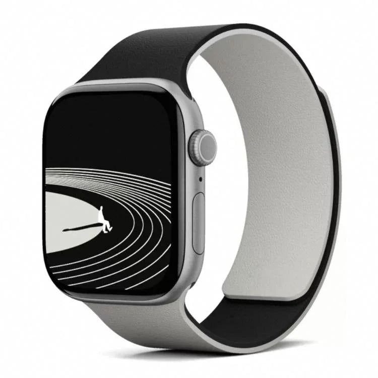 雙色荔枝紋磁性矽膠錶帶，適用於 Apple Watch 46mm / 49mm / 45mm / 44mm，適用於 Apple Watch 42mm / 41mm / 40mm / 38mm