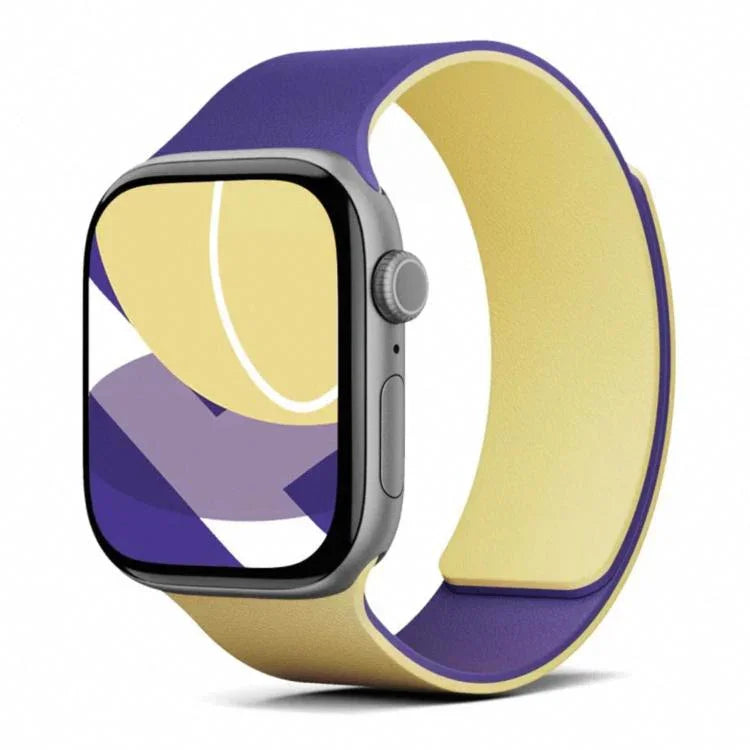 雙色荔枝紋磁性矽膠錶帶，適用於 Apple Watch 46mm / 49mm / 45mm / 44mm，適用於 Apple Watch 42mm / 41mm / 40mm / 38mm