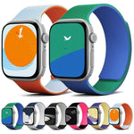 雙色荔枝紋磁性矽膠錶帶，適用於 Apple Watch 46mm / 49mm / 45mm / 44mm，適用於 Apple Watch 42mm / 41mm / 40mm / 38mm