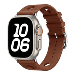 梯形扣孔矽膠錶帶，適用於 Apple Watch 46mm / 49mm / 45mm / 44mm，適用於 Apple Watch 42mm / 41mm / 40mm / 38mm