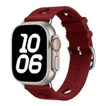 梯形扣孔矽膠錶帶，適用於 Apple Watch 46mm / 49mm / 45mm / 44mm，適用於 Apple Watch 42mm / 41mm / 40mm / 38mm