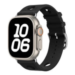 梯形扣孔矽膠錶帶，適用於 Apple Watch 46mm / 49mm / 45mm / 44mm，適用於 Apple Watch 42mm / 41mm / 40mm / 38mm