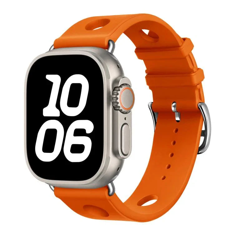 梯形扣孔矽膠錶帶，適用於 Apple Watch 46mm / 49mm / 45mm / 44mm，適用於 Apple Watch 42mm / 41mm / 40mm / 38mm