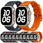 梯形扣孔矽膠錶帶，適用於 Apple Watch 46mm / 49mm / 45mm / 44mm，適用於 Apple Watch 42mm / 41mm / 40mm / 38mm