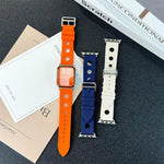 梯形扣孔矽膠錶帶，適用於 Apple Watch 46mm / 49mm / 45mm / 44mm，適用於 Apple Watch 42mm / 41mm / 40mm / 38mm